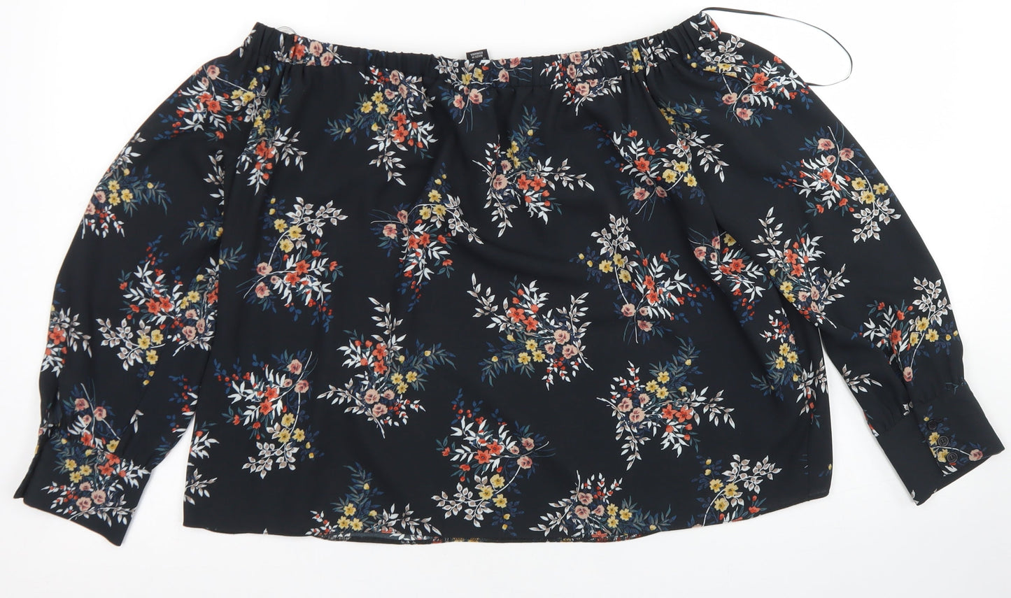 Womens UK Size 14 Atmosphere Black Cropped Blouse