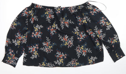 Womens UK Size 14 Atmosphere Black Cropped Blouse
