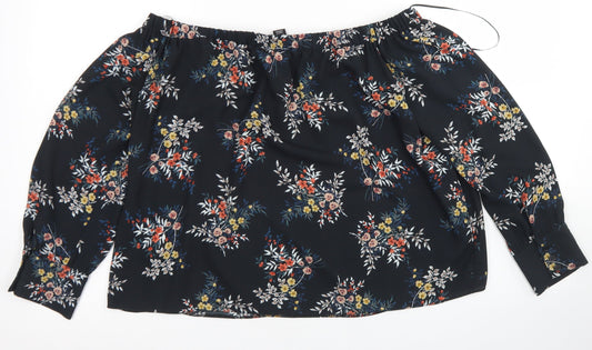 Womens UK Size 14 Atmosphere Black Cropped Blouse
