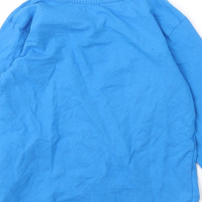 Preworn Boys Blue  Cotton Basic T-Shirt Size 6 Years Round Neck  - Dinosaur