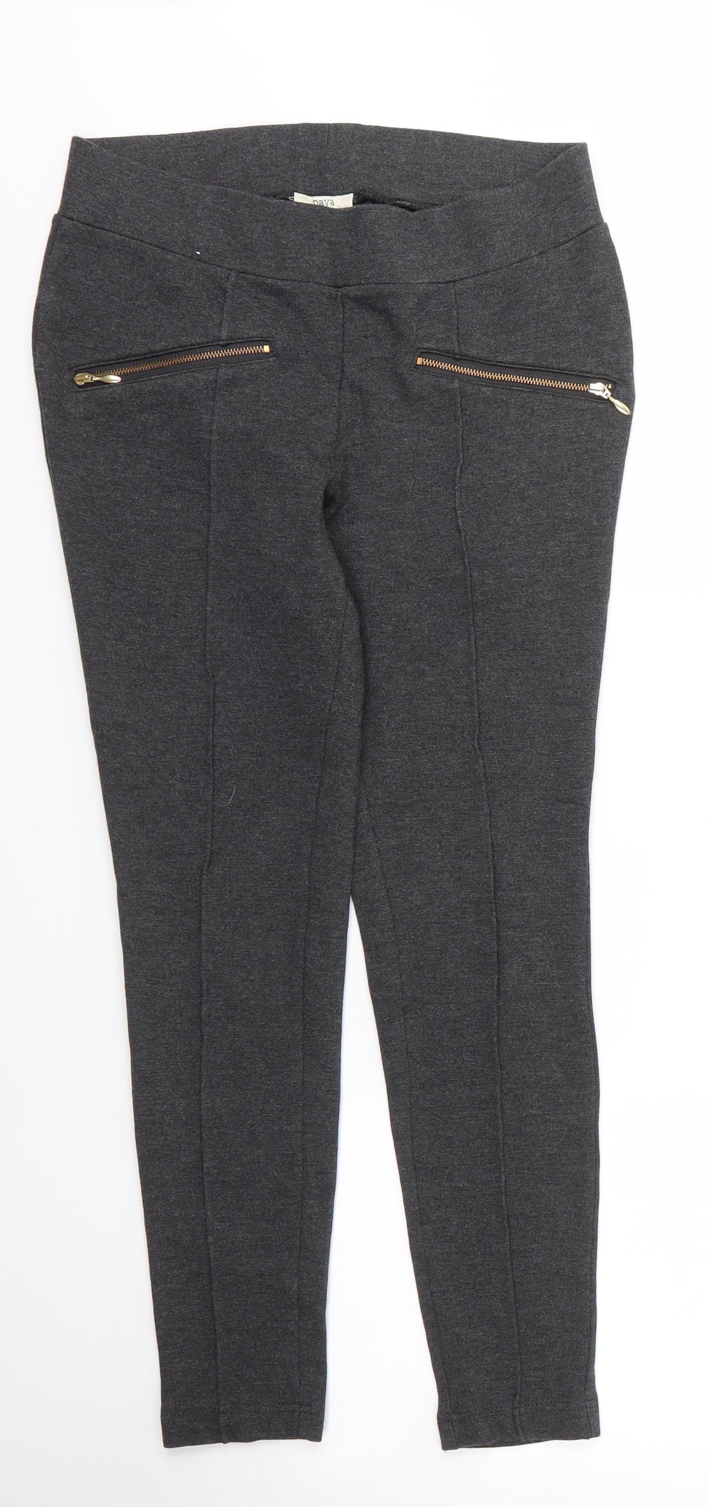 Womens UK Size 10 Papaya Regular Fit Carrot Grey Trousers