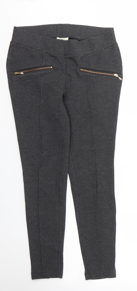 Womens UK Size 10 Papaya Regular Fit Carrot Grey Trousers
