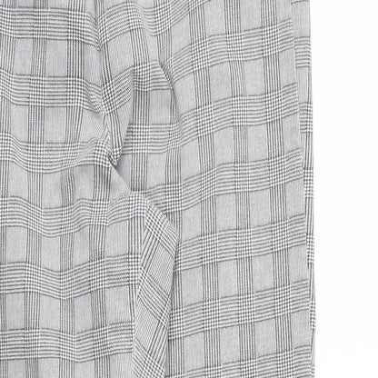 George Womens Grey Houndstooth Cotton Carrot Trousers Size 14 L26 in Regular