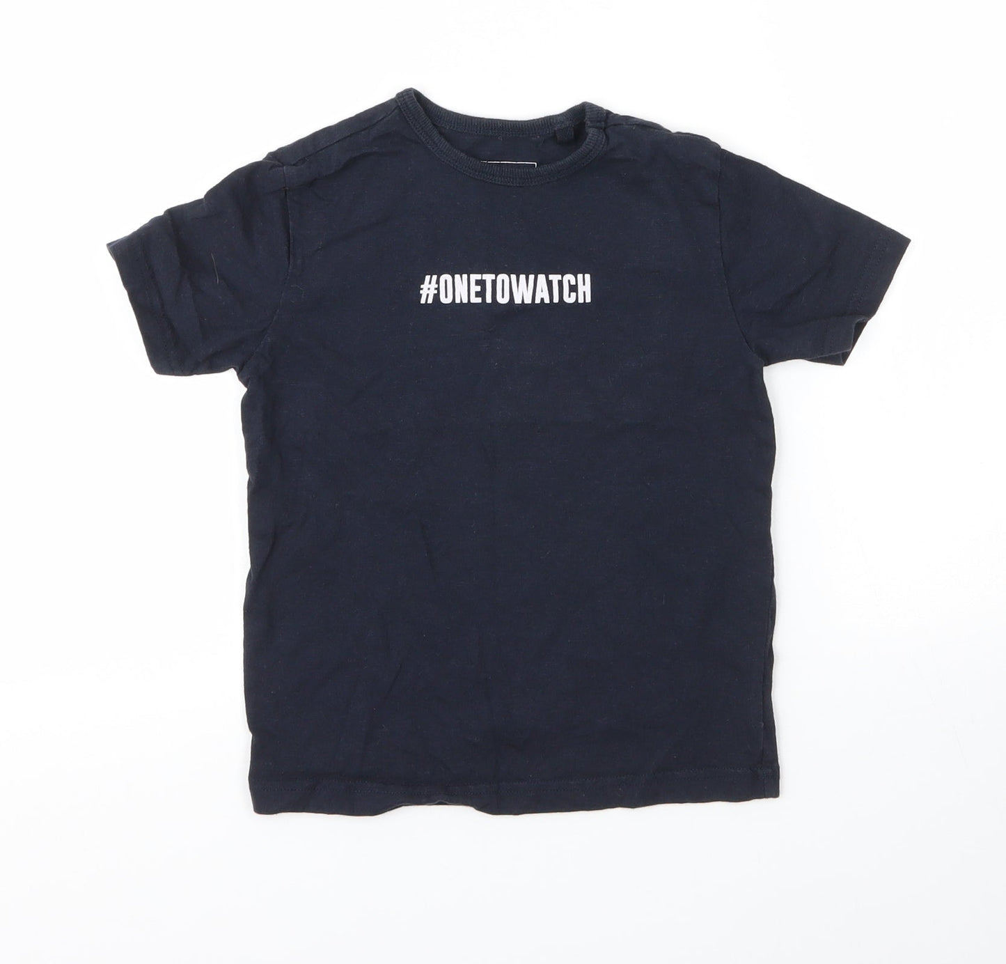 NEXT Girls Blue  Cotton Basic T-Shirt Size 4 Years Round Neck