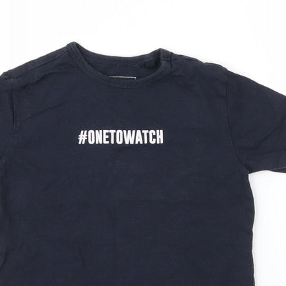 NEXT Girls Blue  Cotton Basic T-Shirt Size 4 Years Round Neck