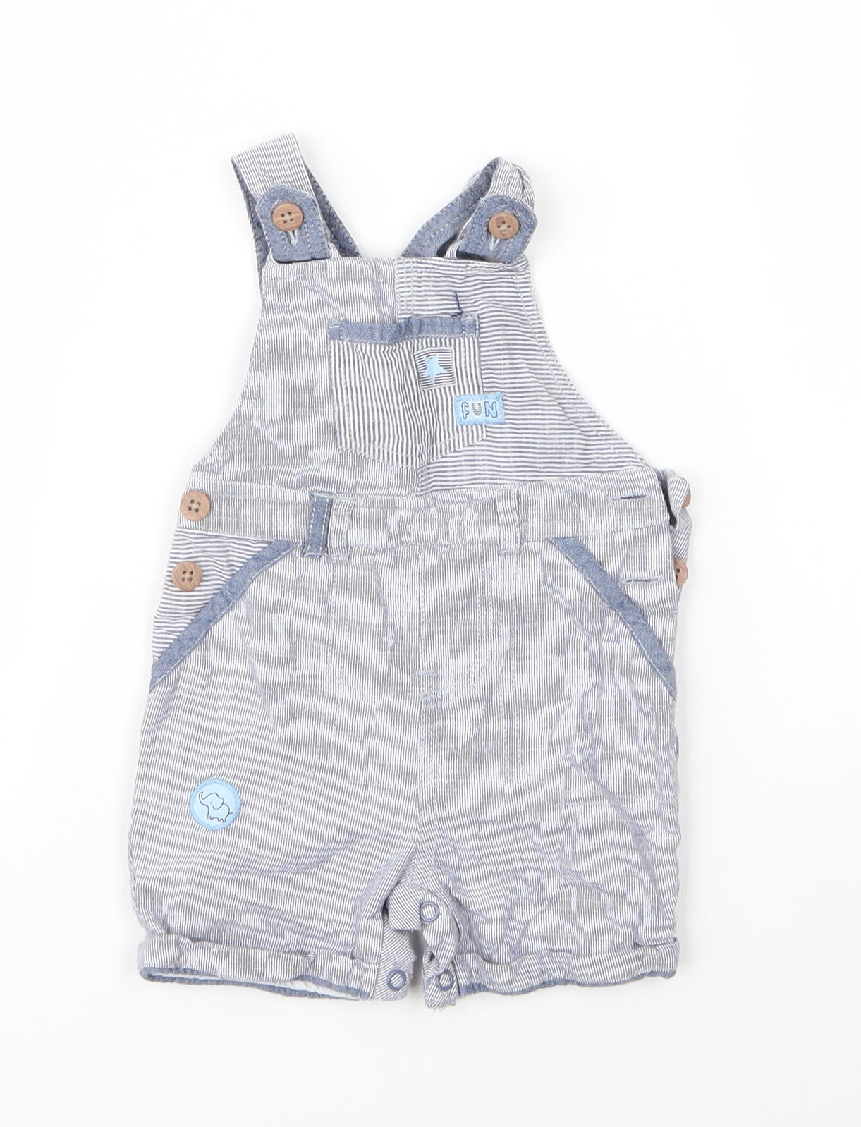 George Boys Blue  Cotton Dungaree One-Piece Size 3-6 Months  Button