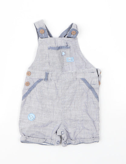 George Boys Blue  Cotton Dungaree One-Piece Size 3-6 Months  Button