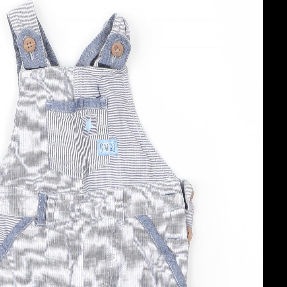 George Boys Blue  Cotton Dungaree One-Piece Size 3-6 Months  Button