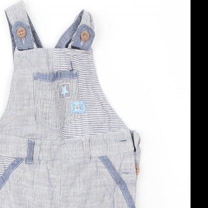 George Boys Blue  Cotton Dungaree One-Piece Size 3-6 Months  Button