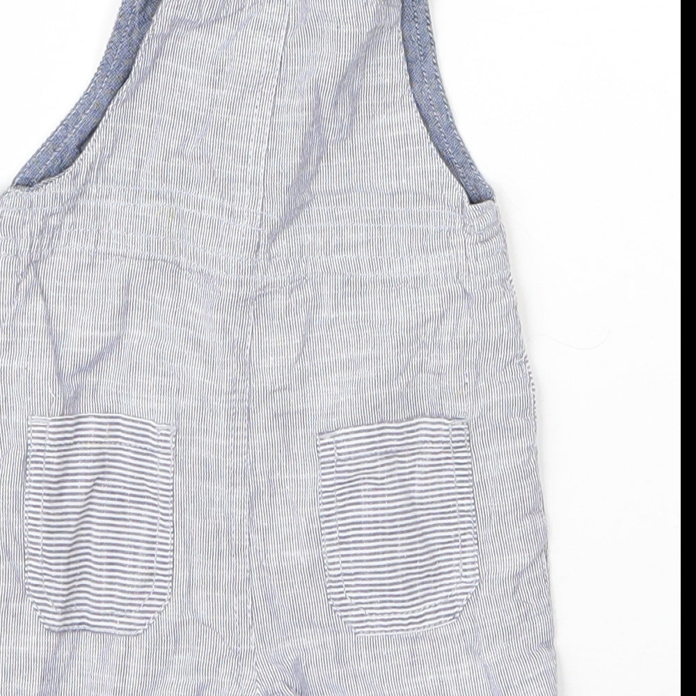 George Boys Blue  Cotton Dungaree One-Piece Size 3-6 Months  Button