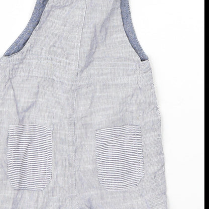 George Boys Blue  Cotton Dungaree One-Piece Size 3-6 Months  Button