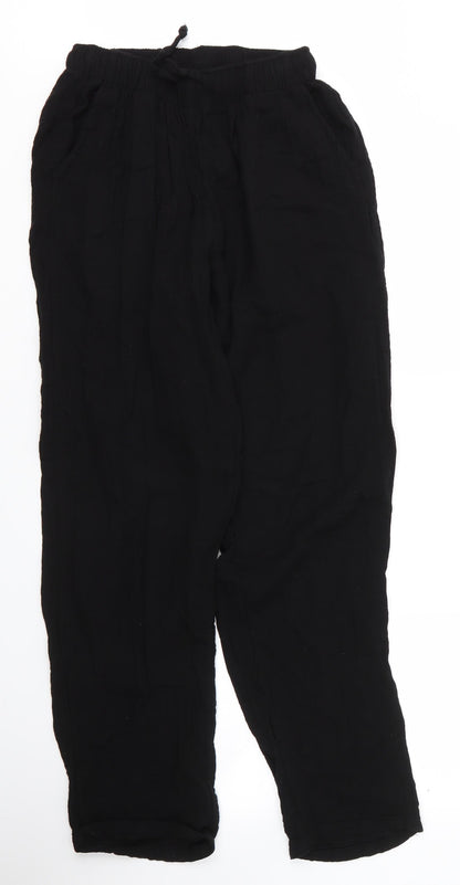 Selcuk Womens Black  Cotton Trousers  Size XL L31 in Regular