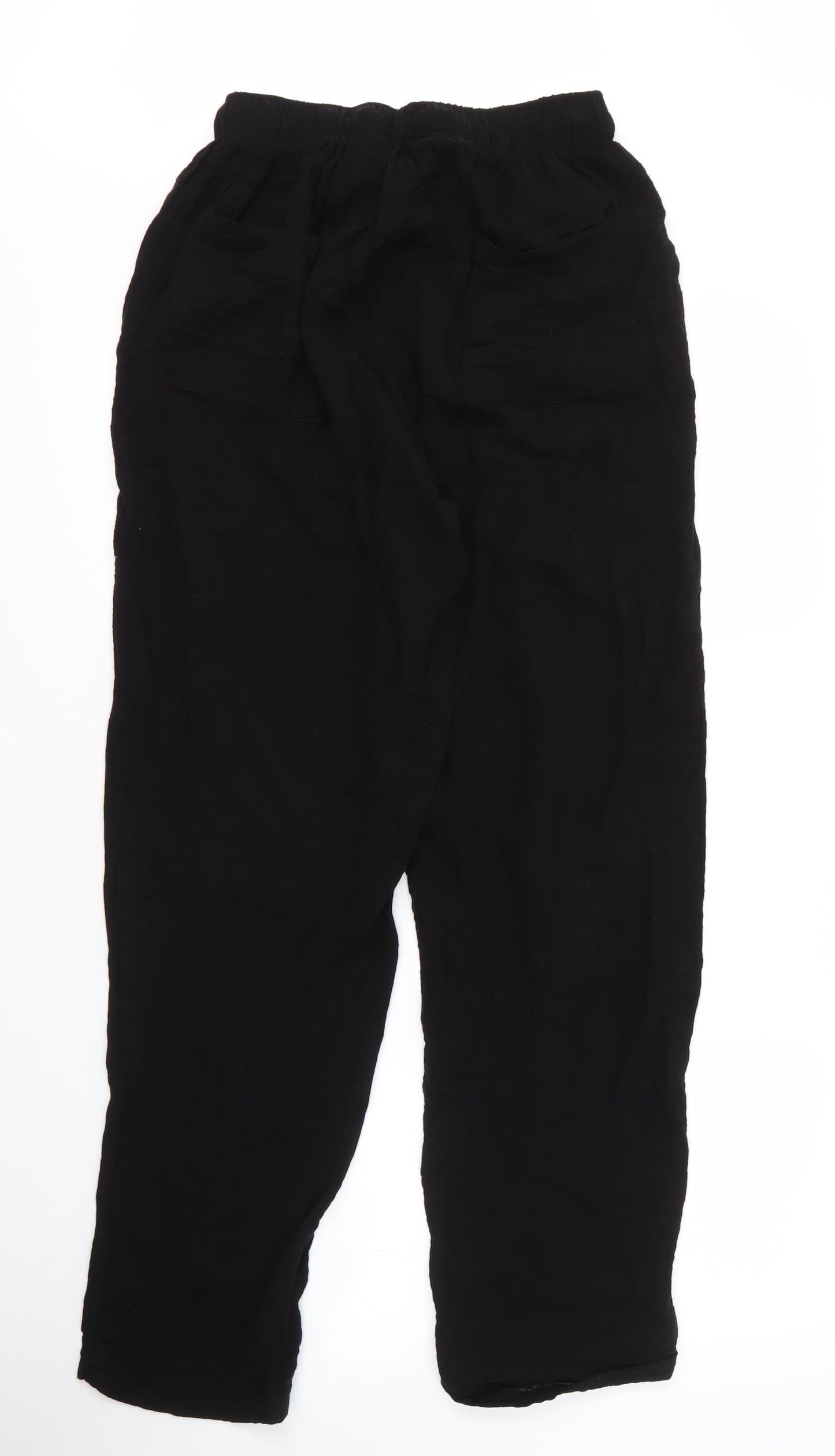 Selcuk Womens Black  Cotton Trousers  Size XL L31 in Regular