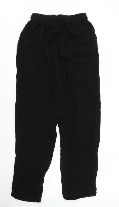 Selcuk Womens Black  Cotton Trousers  Size XL L31 in Regular