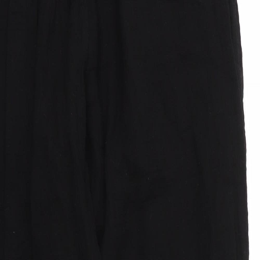 Selcuk Womens Black  Cotton Trousers  Size XL L31 in Regular