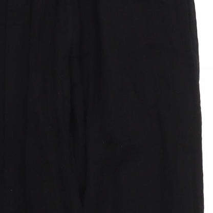 Selcuk Womens Black  Cotton Trousers  Size XL L31 in Regular