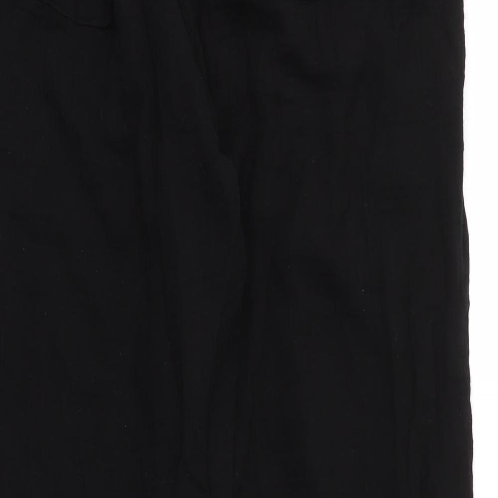 Selcuk Womens Black  Cotton Trousers  Size XL L31 in Regular