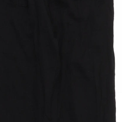 Selcuk Womens Black  Cotton Trousers  Size XL L31 in Regular
