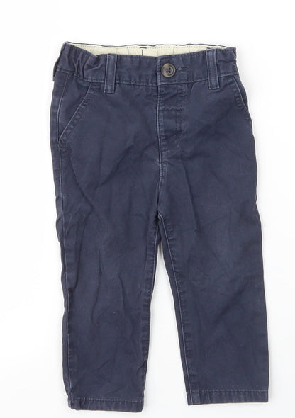 M&S Boys Blue  Cotton Capri Jeans Size 12 Months  Button