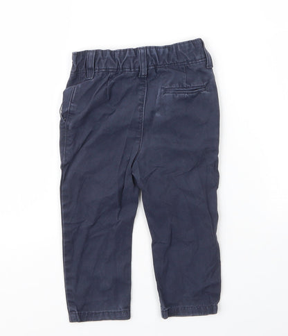 M&S Boys Blue  Cotton Capri Jeans Size 12 Months  Button