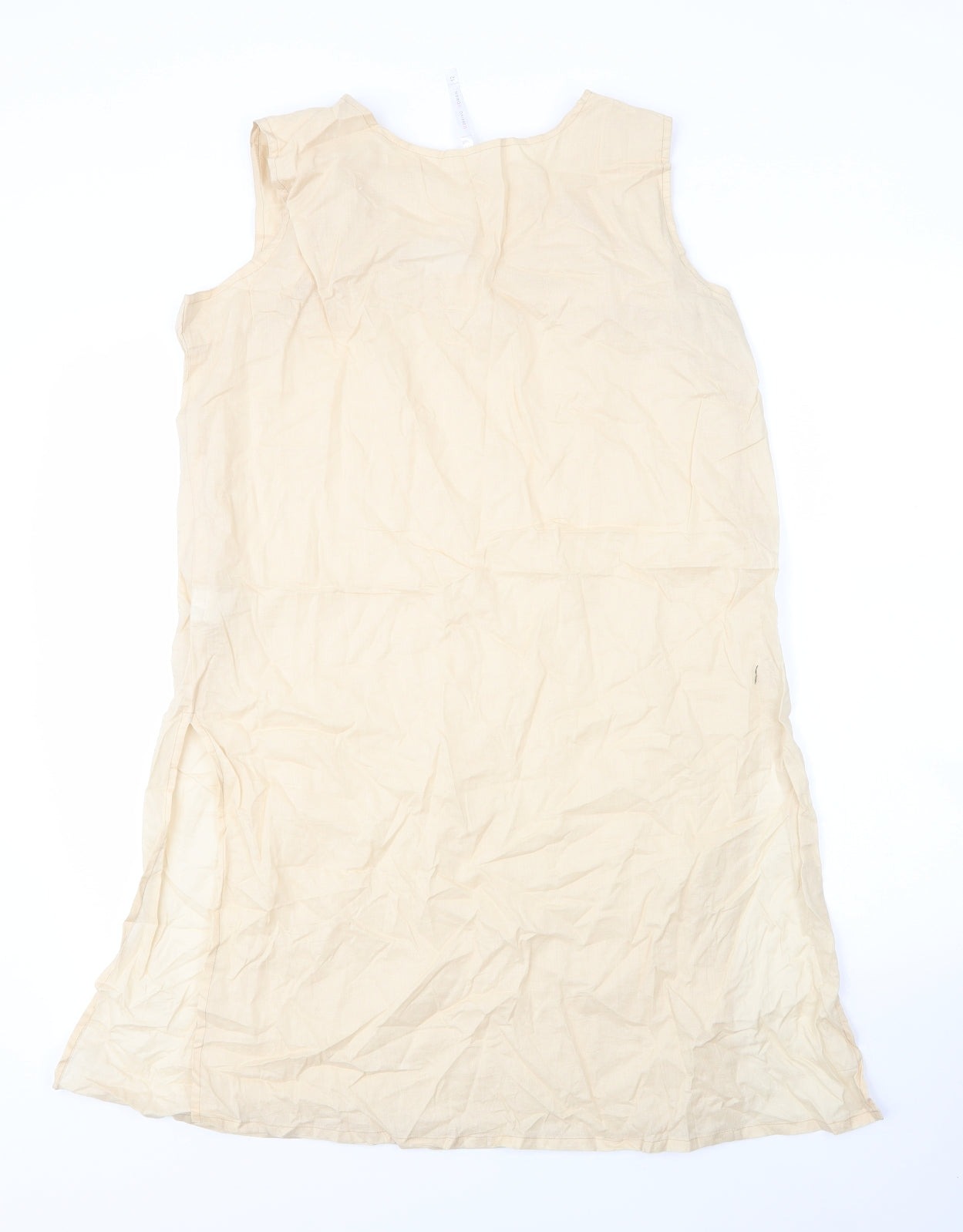 Working Woman Womens Beige  Cotton Shift  Size 12  V-Neck
