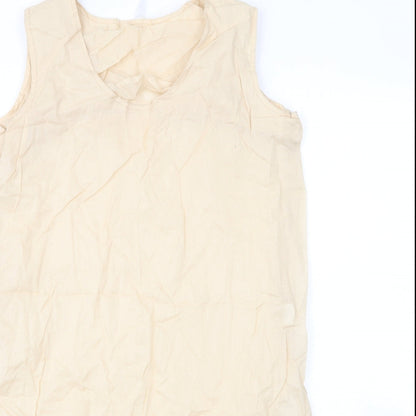 Working Woman Womens Beige  Cotton Shift  Size 12  V-Neck