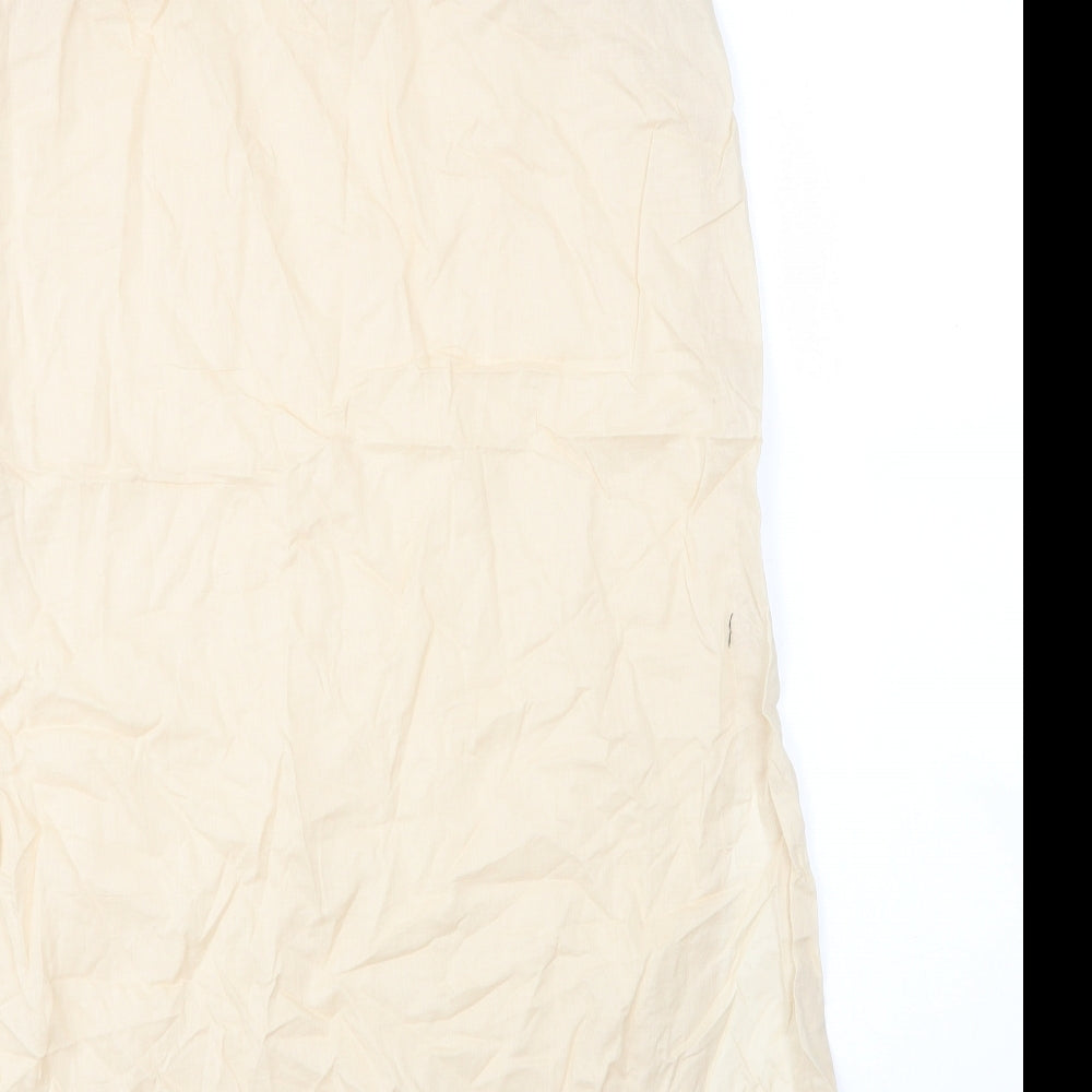 Working Woman Womens Beige  Cotton Shift  Size 12  V-Neck