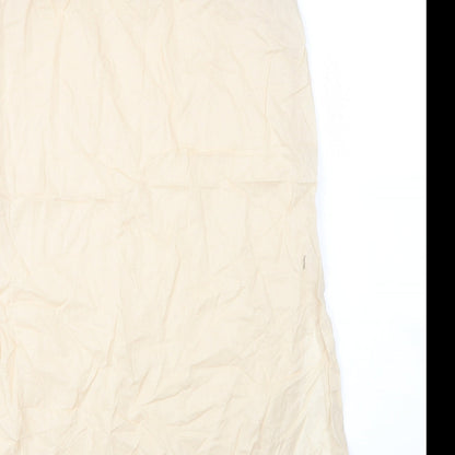 Working Woman Womens Beige  Cotton Shift  Size 12  V-Neck