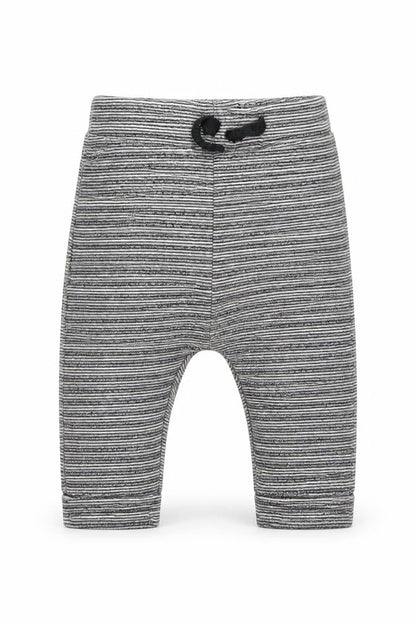 Front view of George boys’ grey cotton capri leggings, size 6-9, months drawstring