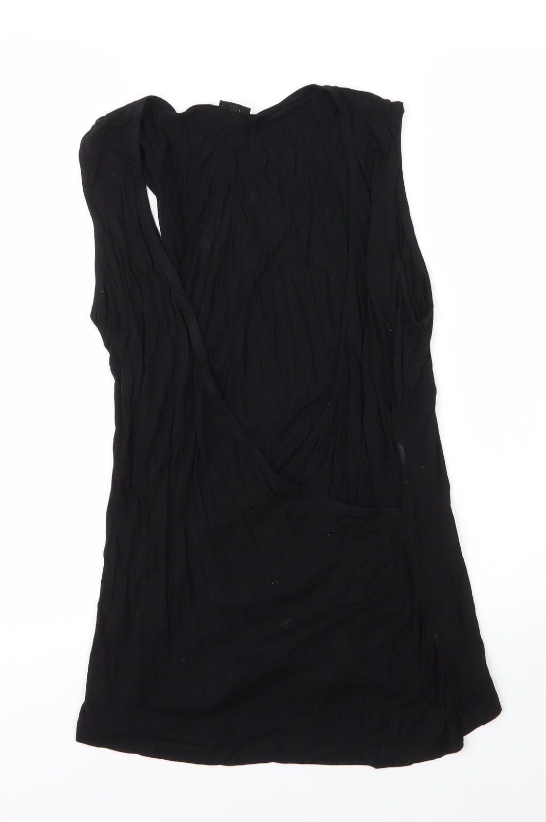 Additional front view of LASCANA women’s black viscose basic blouse, size S, scoop neck