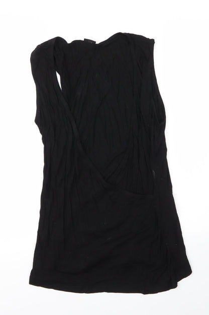 Additional front view of LASCANA women’s black viscose basic blouse, size S, scoop neck