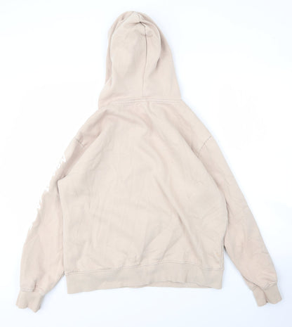 H&M Womens Beige  Cotton Pullover Hoodie Size M
