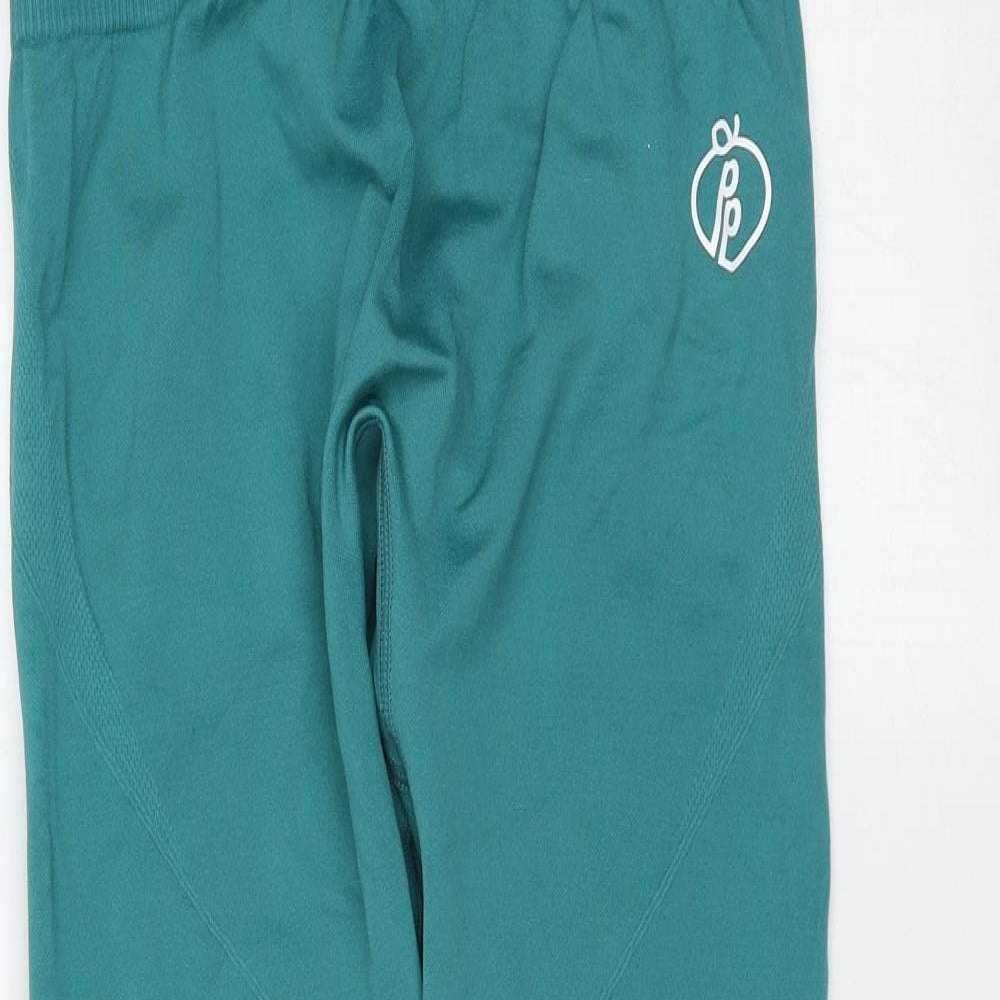 Preworn Womens Green  Polyester Blend Cropped Leggings Size 24 in L23 in Extra-Slim