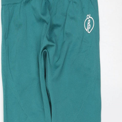 Preworn Womens Green  Polyester Blend Cropped Leggings Size 24 in L23 in Extra-Slim