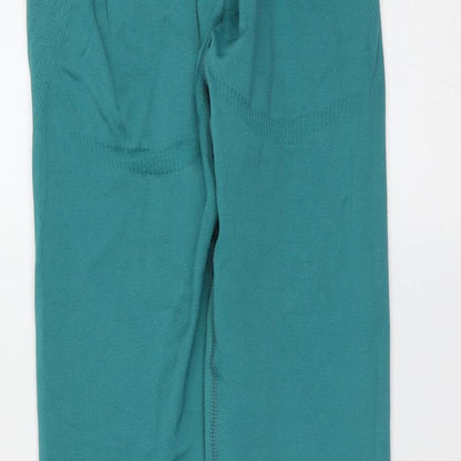 Preworn Womens Green  Polyester Blend Cropped Leggings Size 24 in L23 in Extra-Slim