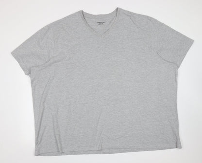 CAPSULE Mens Grey  Cotton  T-Shirt  V-Neck  - 5XL