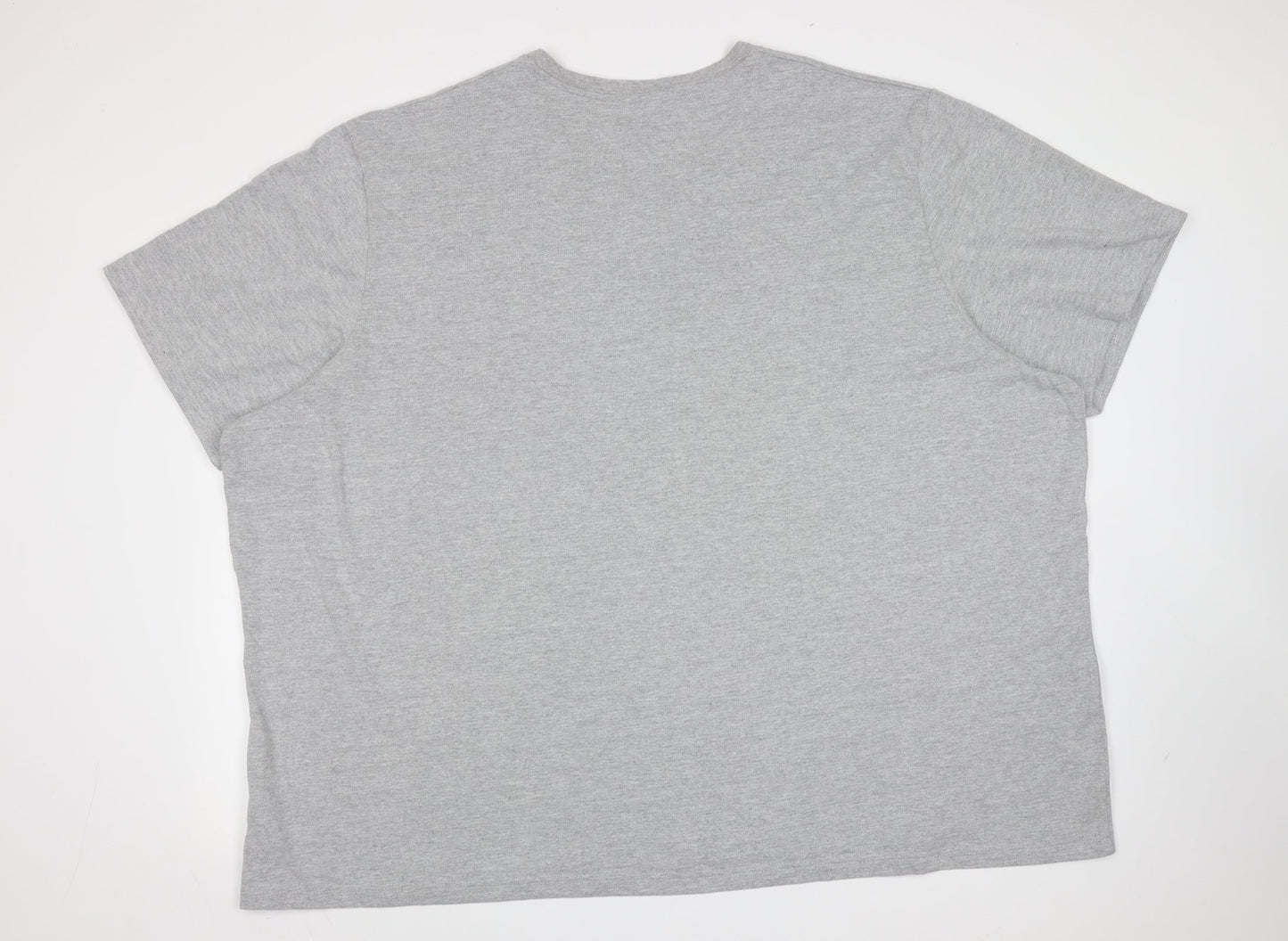 CAPSULE Mens Grey  Cotton  T-Shirt  V-Neck  - 5XL