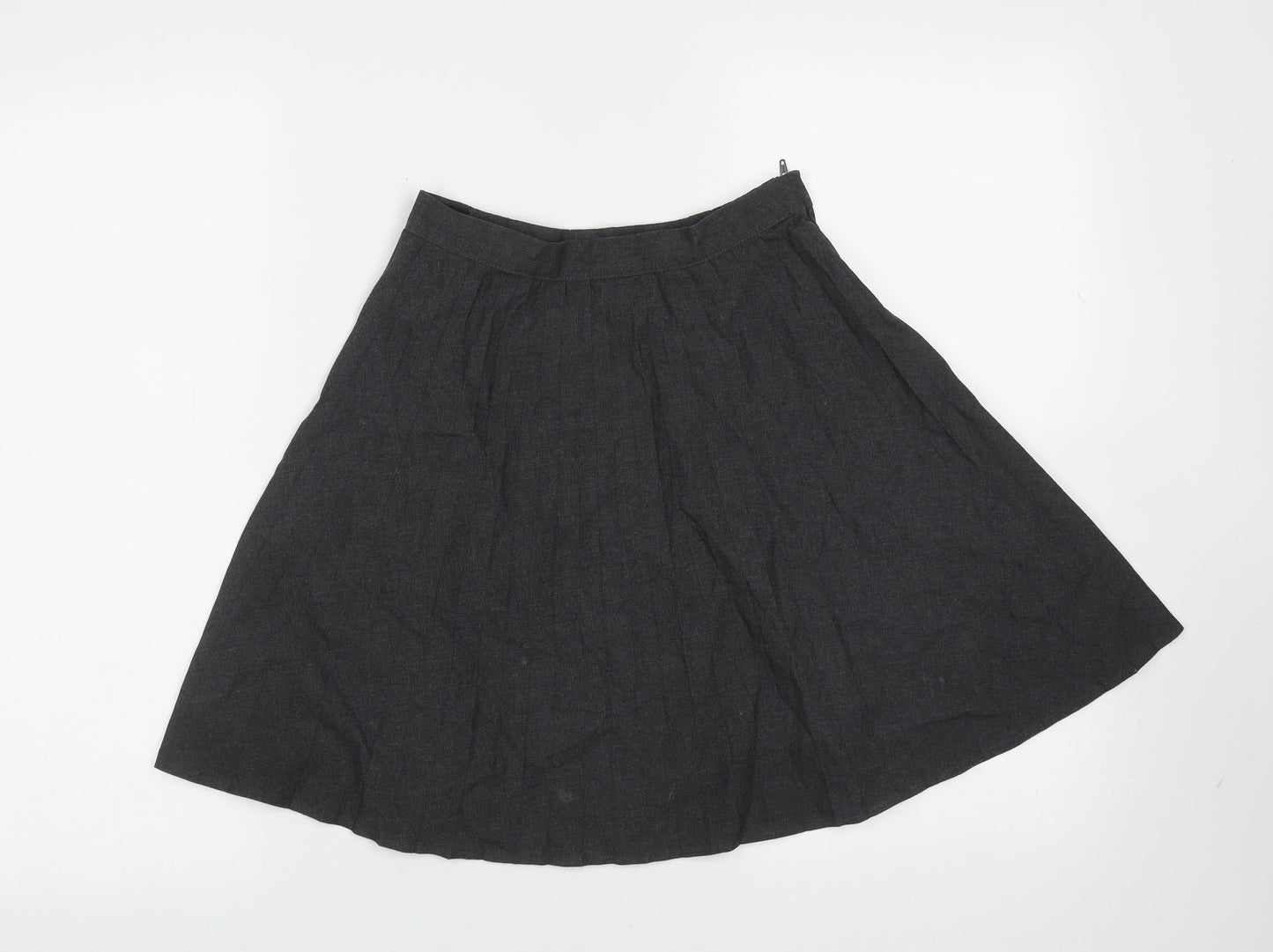 George Girls Grey  Polyester A-Line Skirt Size 9-10 Years  Regular  - pleated, school