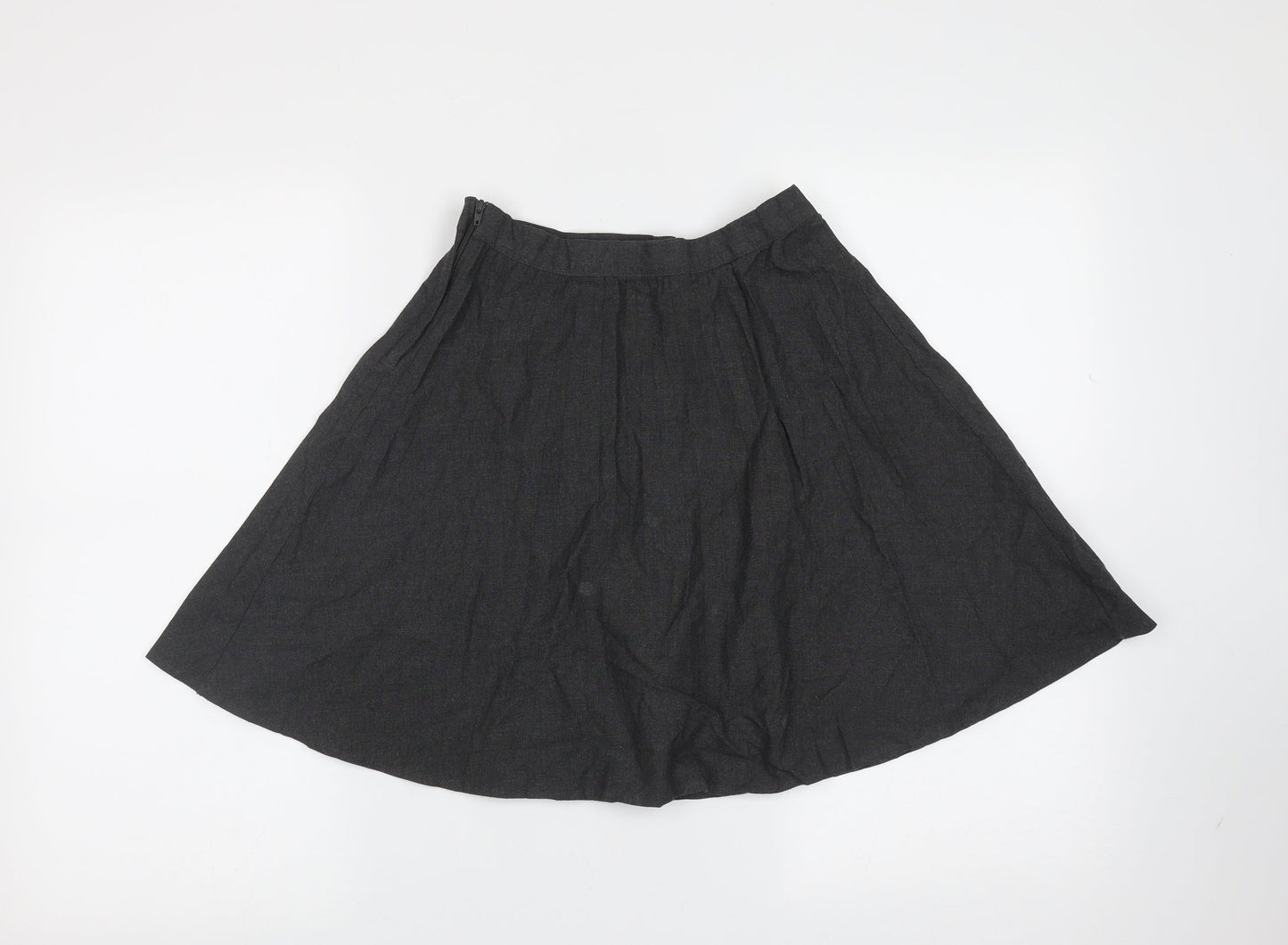 George Girls Grey  Polyester A-Line Skirt Size 9-10 Years  Regular  - pleated, school