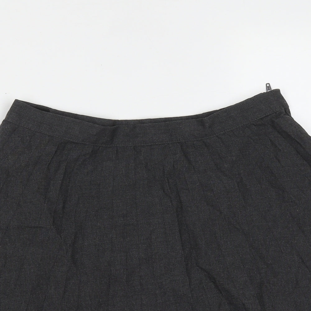George Girls Grey  Polyester A-Line Skirt Size 9-10 Years  Regular  - pleated, school