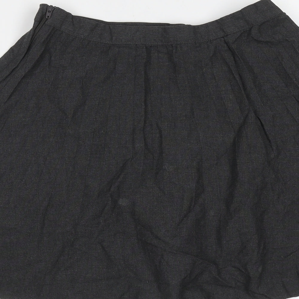 George Girls Grey  Polyester A-Line Skirt Size 9-10 Years  Regular  - pleated, school