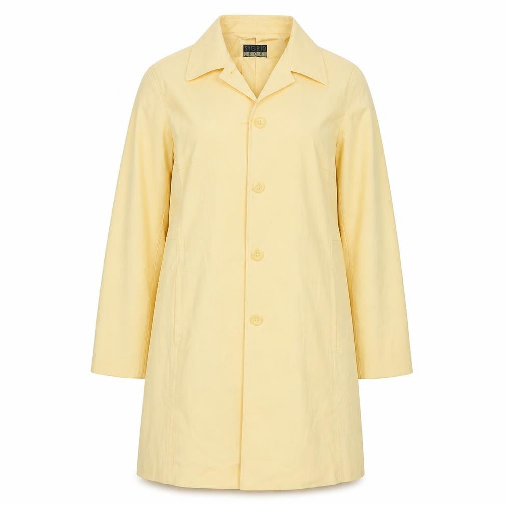 Front view of Sigrid Sport women’s yellow jacket, size UK 6, button