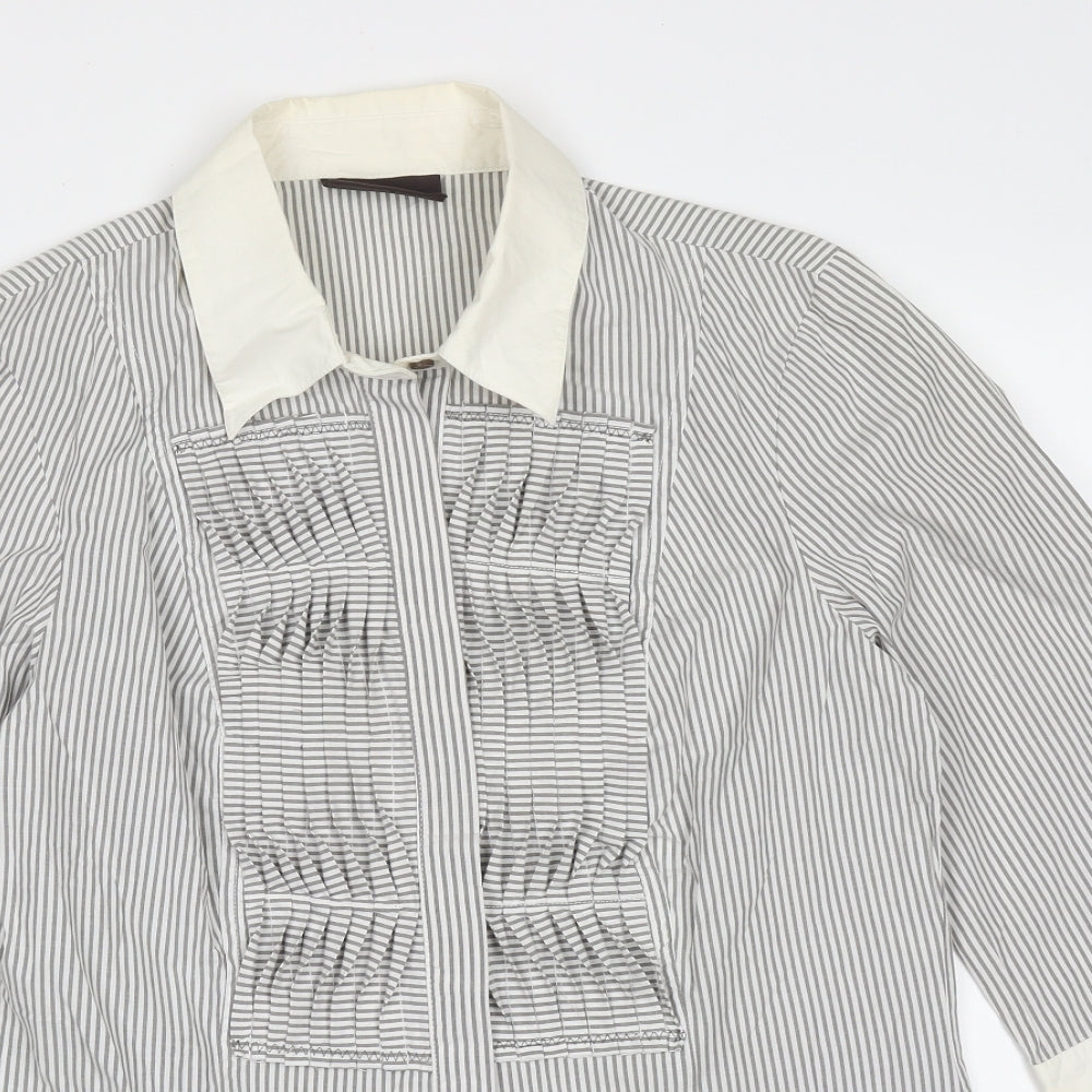 Womens UK Size 12 Principles Grey Basic Blouse