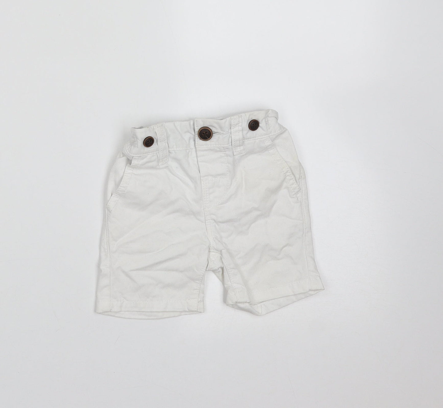 NEXT Baby White  Cotton  Trousers Size 3-6 Months  Zip