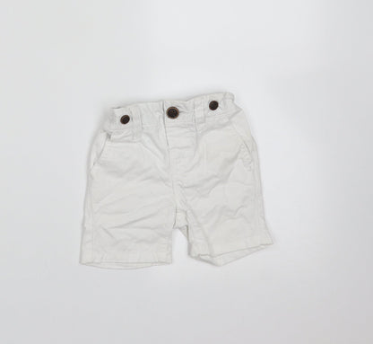 NEXT Baby White  Cotton  Trousers Size 3-6 Months  Zip