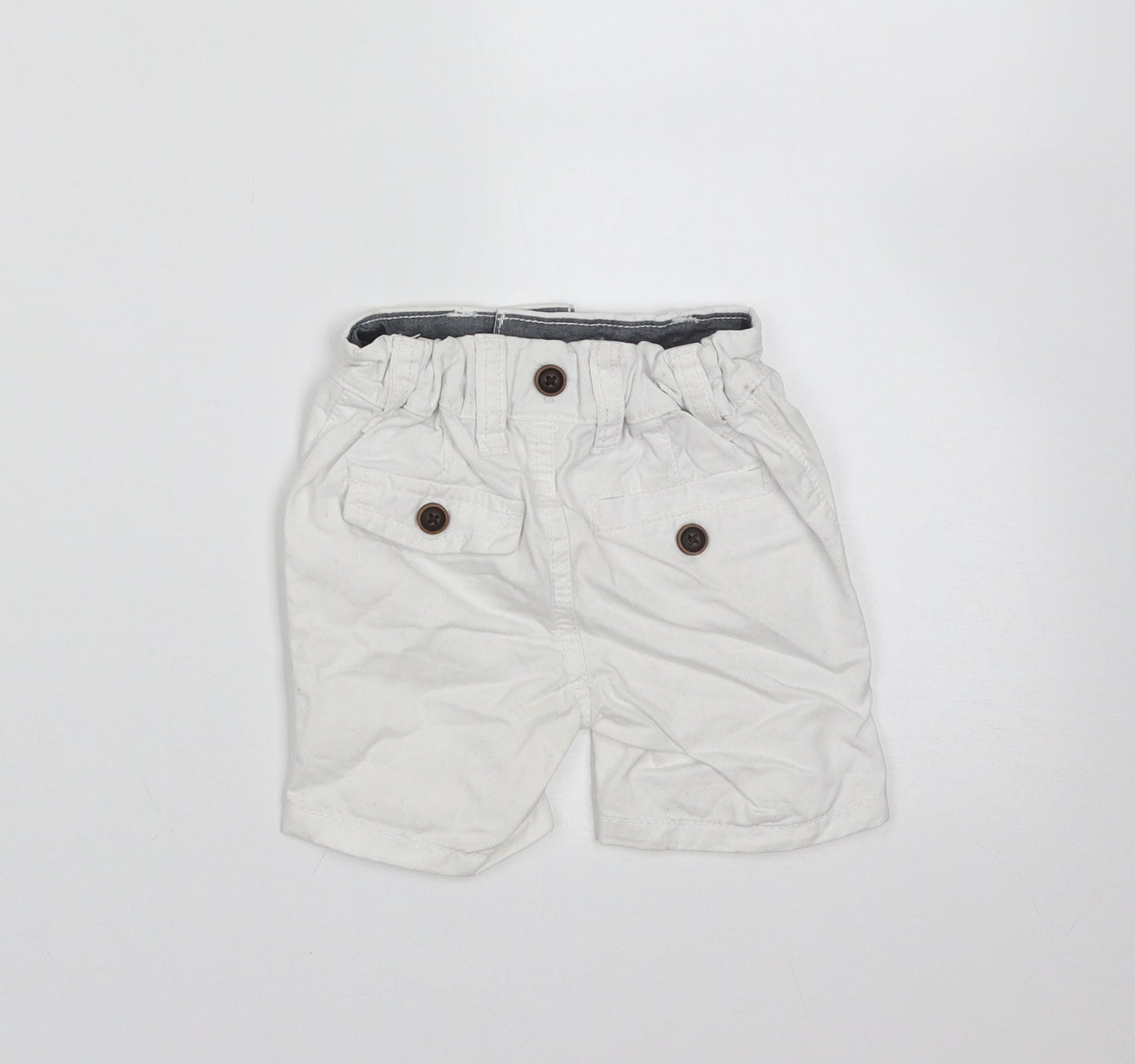 NEXT Baby White  Cotton  Trousers Size 3-6 Months  Zip