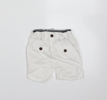 NEXT Baby White  Cotton  Trousers Size 3-6 Months  Zip