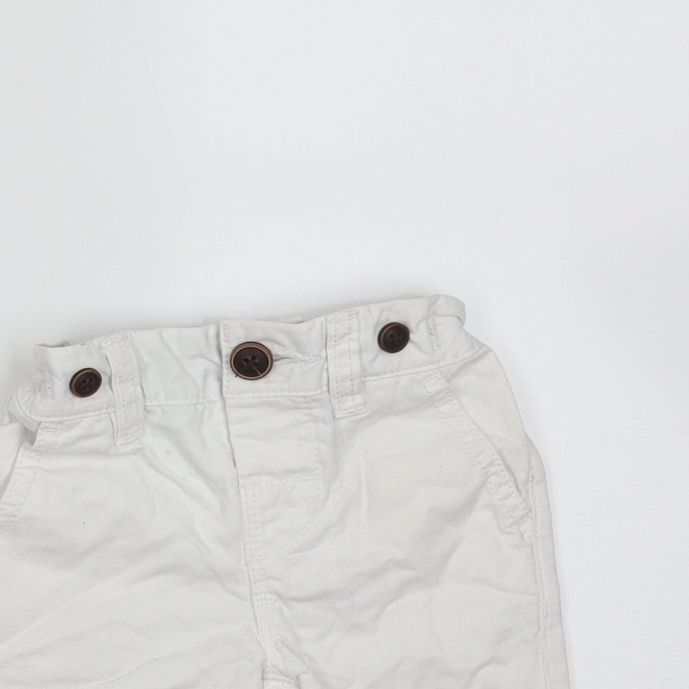 NEXT Baby White  Cotton  Trousers Size 3-6 Months  Zip