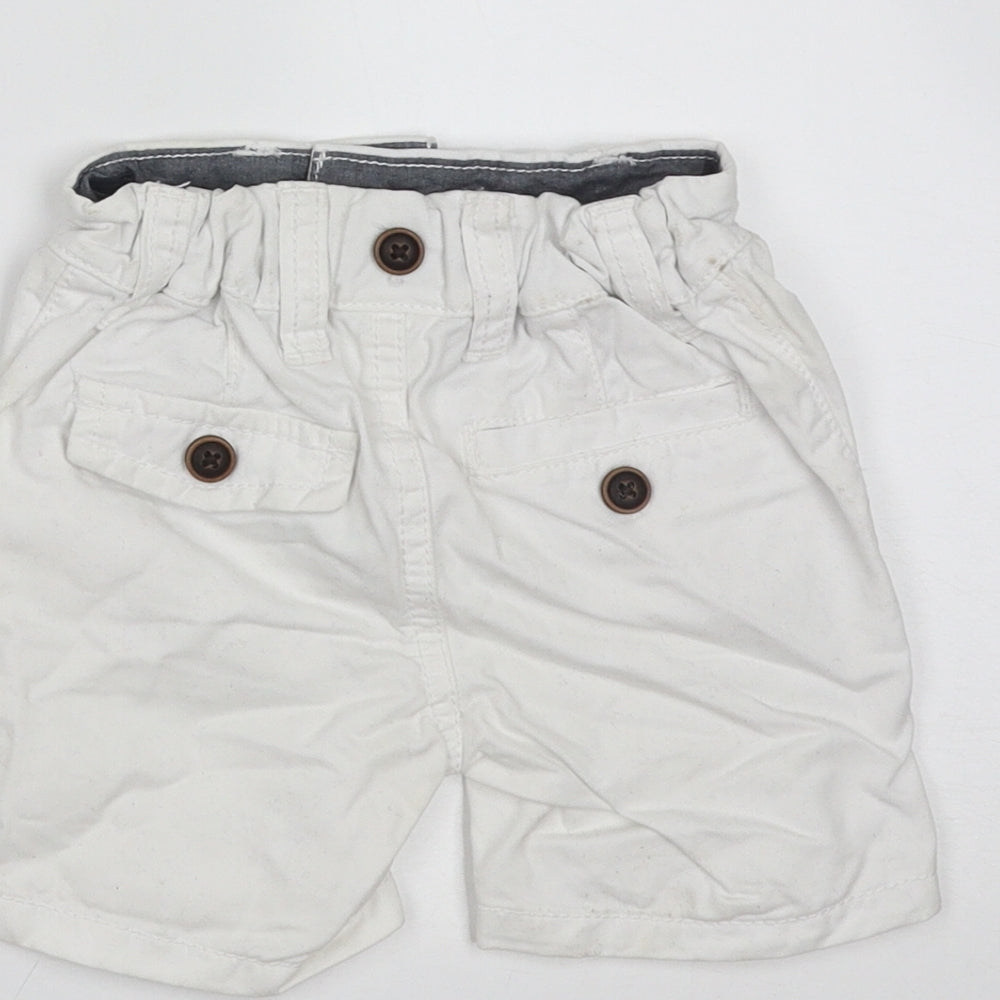 NEXT Baby White  Cotton  Trousers Size 3-6 Months  Zip