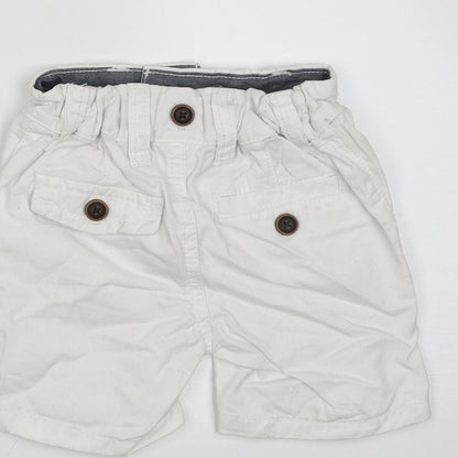 NEXT Baby White  Cotton  Trousers Size 3-6 Months  Zip